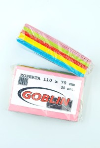 Koperta 12x6cm kolor 50szt MIX (150g) /0436