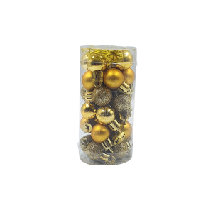 Bombki MINI 20mm ZŁOTE 30szt MIX-błysk/mat/brokat /2026