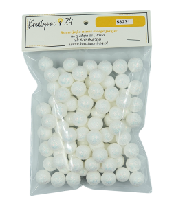 Kulki brokatowe 1,5cm PERŁOWE 20g /58231