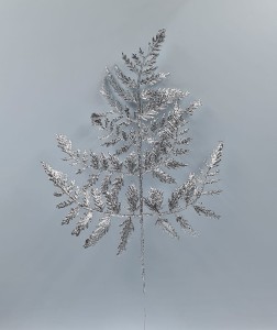  Gałązka SREBRNA brokatowa 35cm/58943S