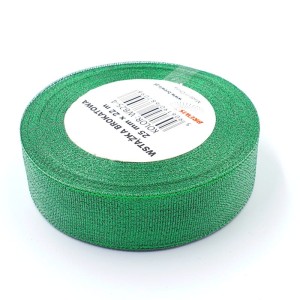 Wstążka brokatowa 25mm / 22m ZIELONA /7098