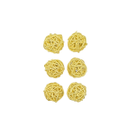 Kula RATTAN 30mm 6szt żółta /62266