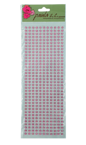Kryształki KWIATKI samoprzylepne 5mm RÓŻOWE 396szt /87324-R