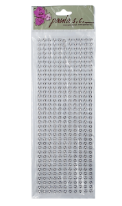 Kryształki KWIATKI samoprzylepne 5mm SREBRNE 396szt /87324-S