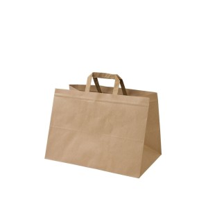 Torba papierowa szara CATERINGOWA 320x220x250 ucho płaskie /3636