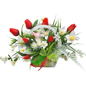 Stroik/Kompozycja - TULIPANY w koszu /07217