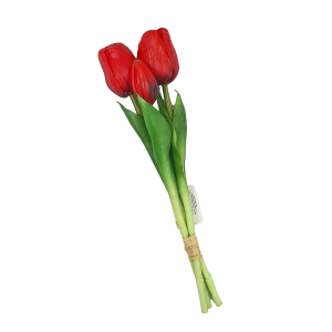Tulipany gumowe CZERWONE wiązka 3szt /32086CZ