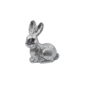 Królik 10cm brokatowy SREBRNY /41504