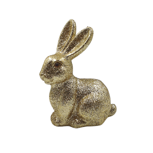 Królik 16cm brokatowy ZŁOTY /41771
