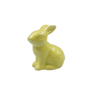 Zajączek porcelanowy 8x9cm siedzący ŻÓŁTY /00675