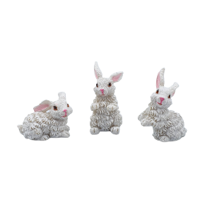 ZAJĄCZKI białe 3szt - figurki 5cm /78092