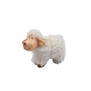 Baranek ceramiczny 7x9cm z futerkiem /77835