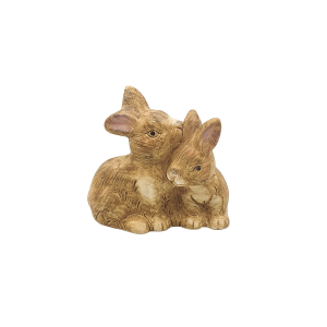 Zajączki ceramiczne - figurka 9x10cm BRĄZOWE /98013