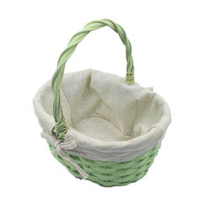 Koszyk wiklinowy OVAL pastelowy ZIELONY 28cm /34424Z