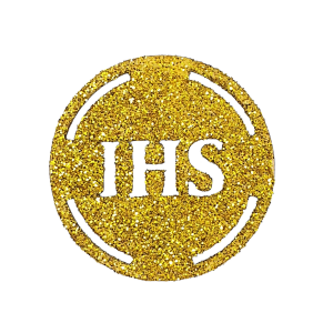 Hostia drewniana 6cm brokatowa - IHS - ZŁOTA /81436